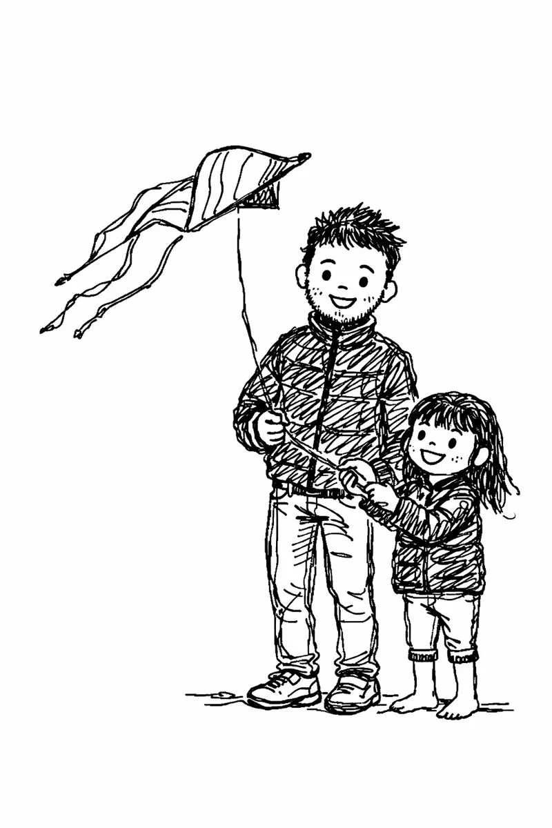 Daughter with kite